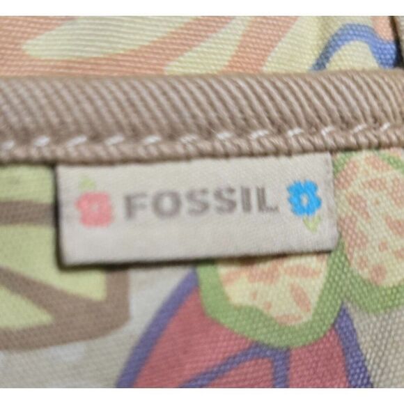 Fossil Brand Floral Print Crossbody Bag Adjustable Strap Multiple Pocket Vintage - Picture 7 of 13